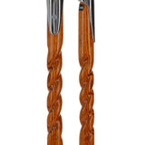 Espresso Hame Stick, Chrome Plated Brass & Twisted Ash Wood Hame Walking Sticks - Tophatter Daily Deals