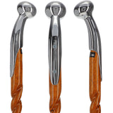 Espresso Hame Stick, Chrome Plated Brass & Twisted Ash Wood Hame Walking Sticks - Tophatter Daily Deals
