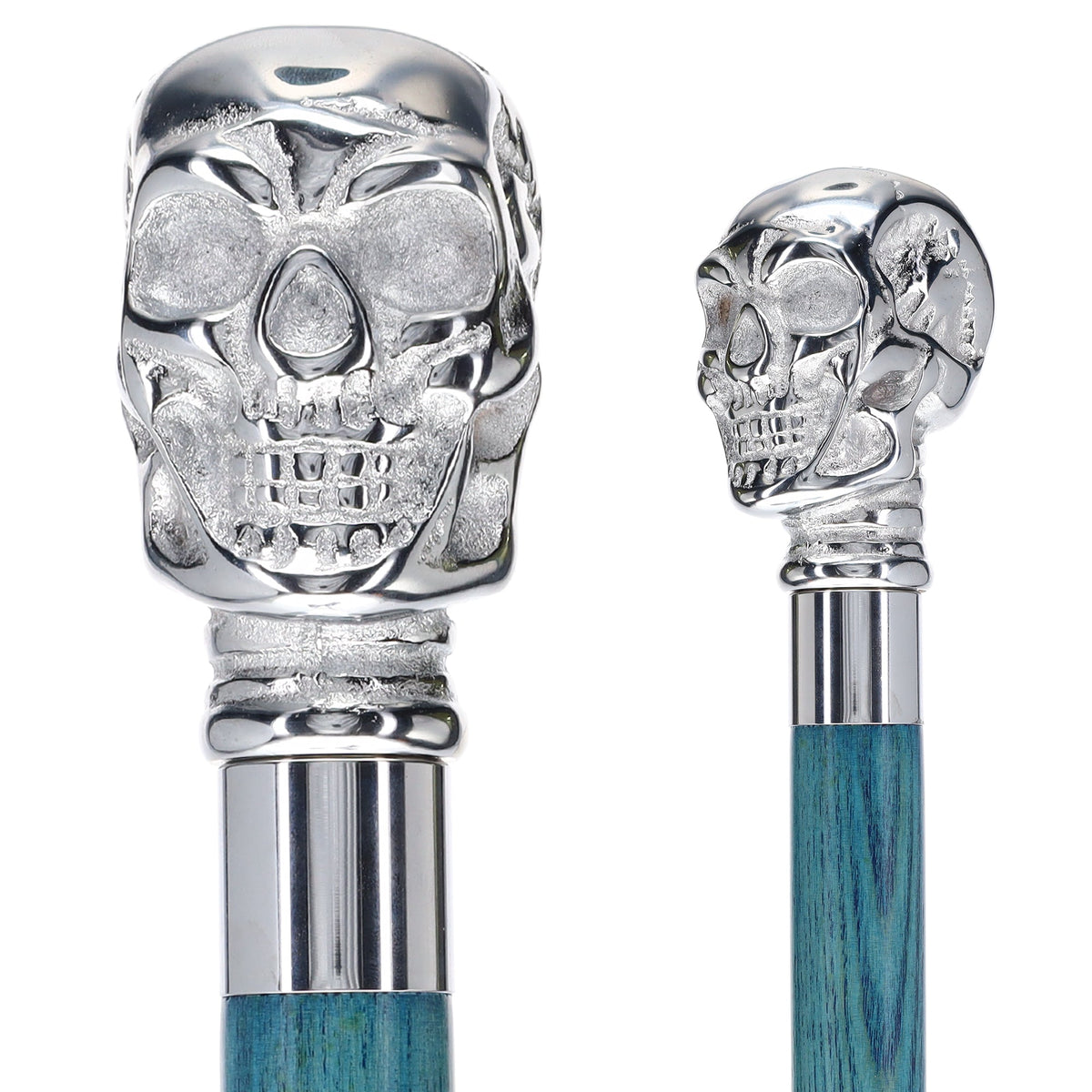 Skull Premium Chrome Brass Cane: Stained Custom Color Shaft Skull Walking Canes Dragon Walking Canes - Tophatter Daily Deals