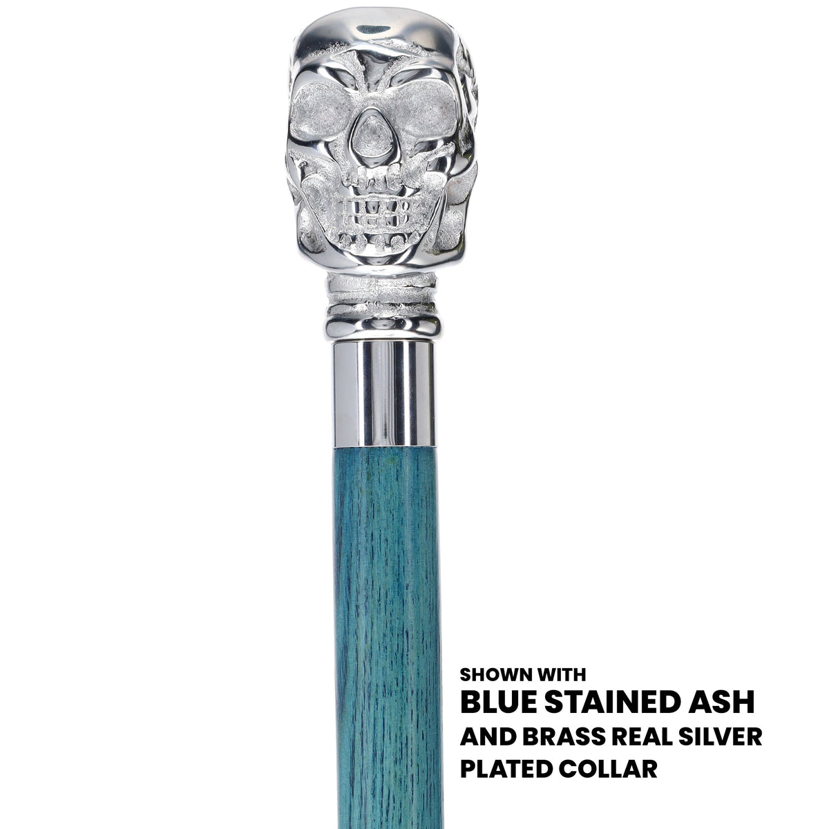 Skull Premium Chrome Brass Cane: Stained Custom Color Shaft Skull Walking Canes Dragon Walking Canes - Tophatter Daily Deals
