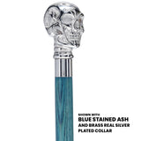 Skull Premium Chrome Brass Cane: Stained Custom Color Shaft Skull Walking Canes Dragon Walking Canes - Tophatter Daily Deals