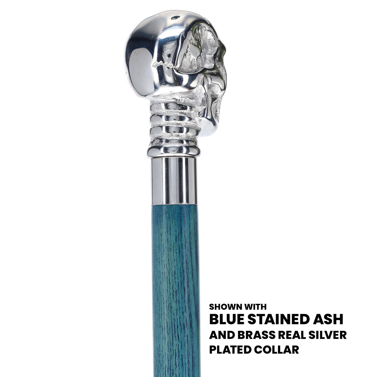 Skull Premium Chrome Brass Cane: Stained Custom Color Shaft Skull Walking Canes Dragon Walking Canes - Tophatter Daily Deals