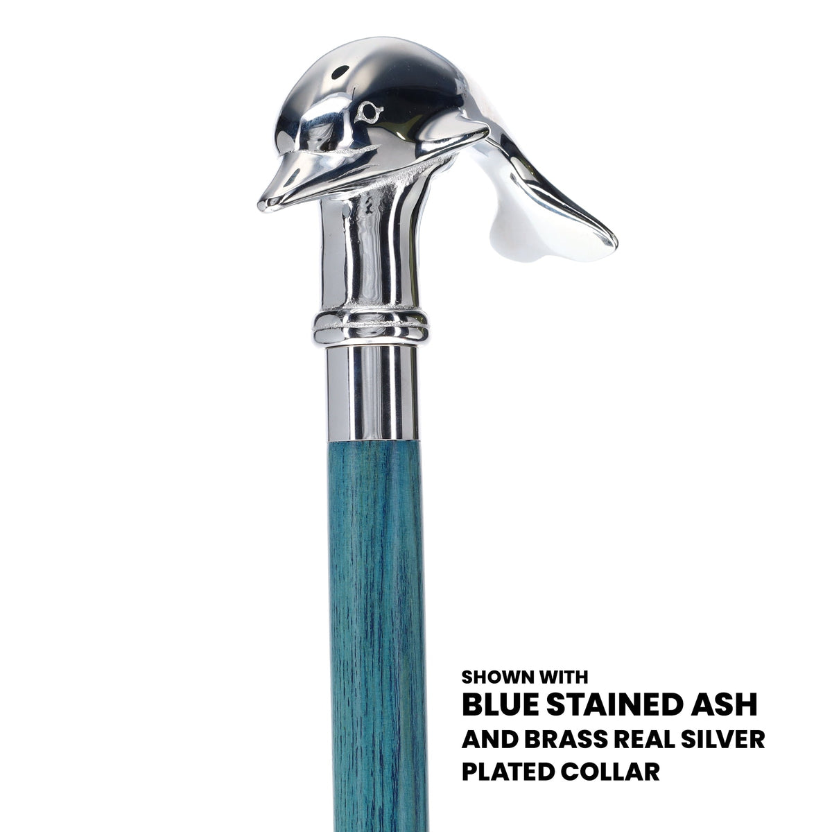 Dolphin Premium Chrome Brass Cane: Stained Custom Color Shaft Fish Walking Canes - Tophatter Daily Deals