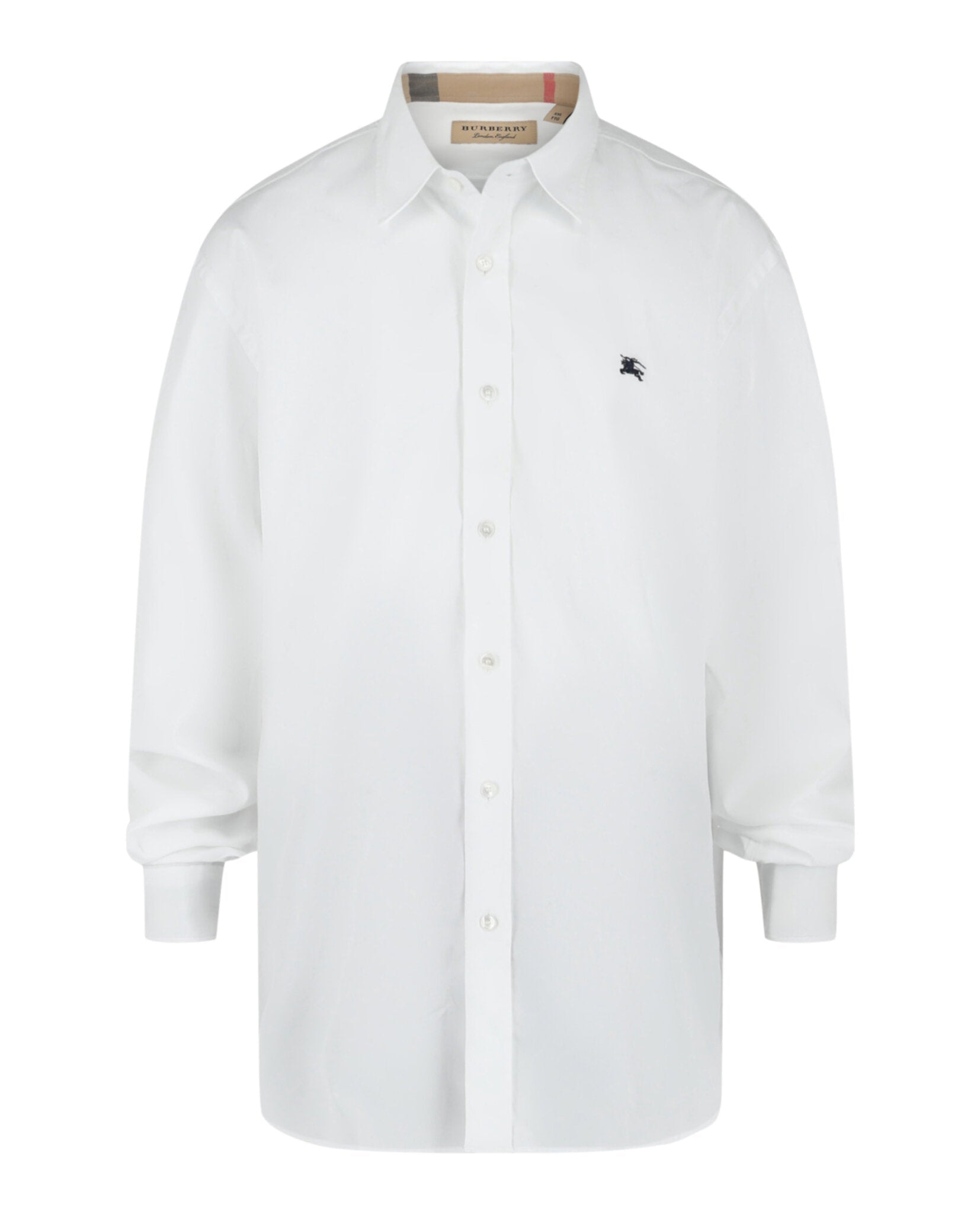 Burberry Stretch Cotton Poplin Shirt White XXL Long Sleeves - Tophatter Daily Deals