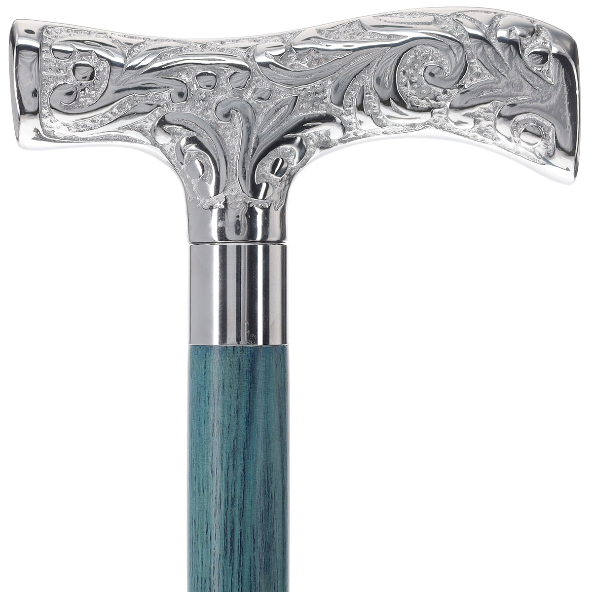 T-Handle Premium Chrome Brass Cane: Stained Custom Color Shaft Plated Handle Walking Canes - Tophatter Daily Deals