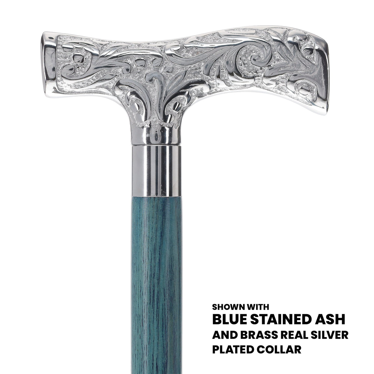 T-Handle Premium Chrome Brass Cane: Stained Custom Color Shaft Plated Handle Walking Canes - Tophatter Daily Deals