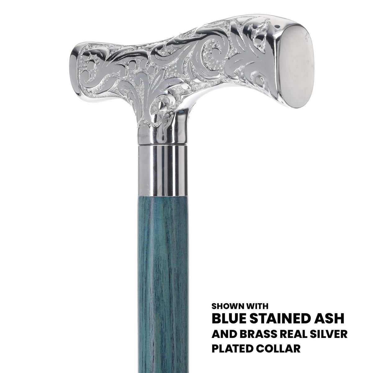 T-Handle Premium Chrome Brass Cane: Stained Custom Color Shaft Plated Handle Walking Canes - Tophatter Daily Deals