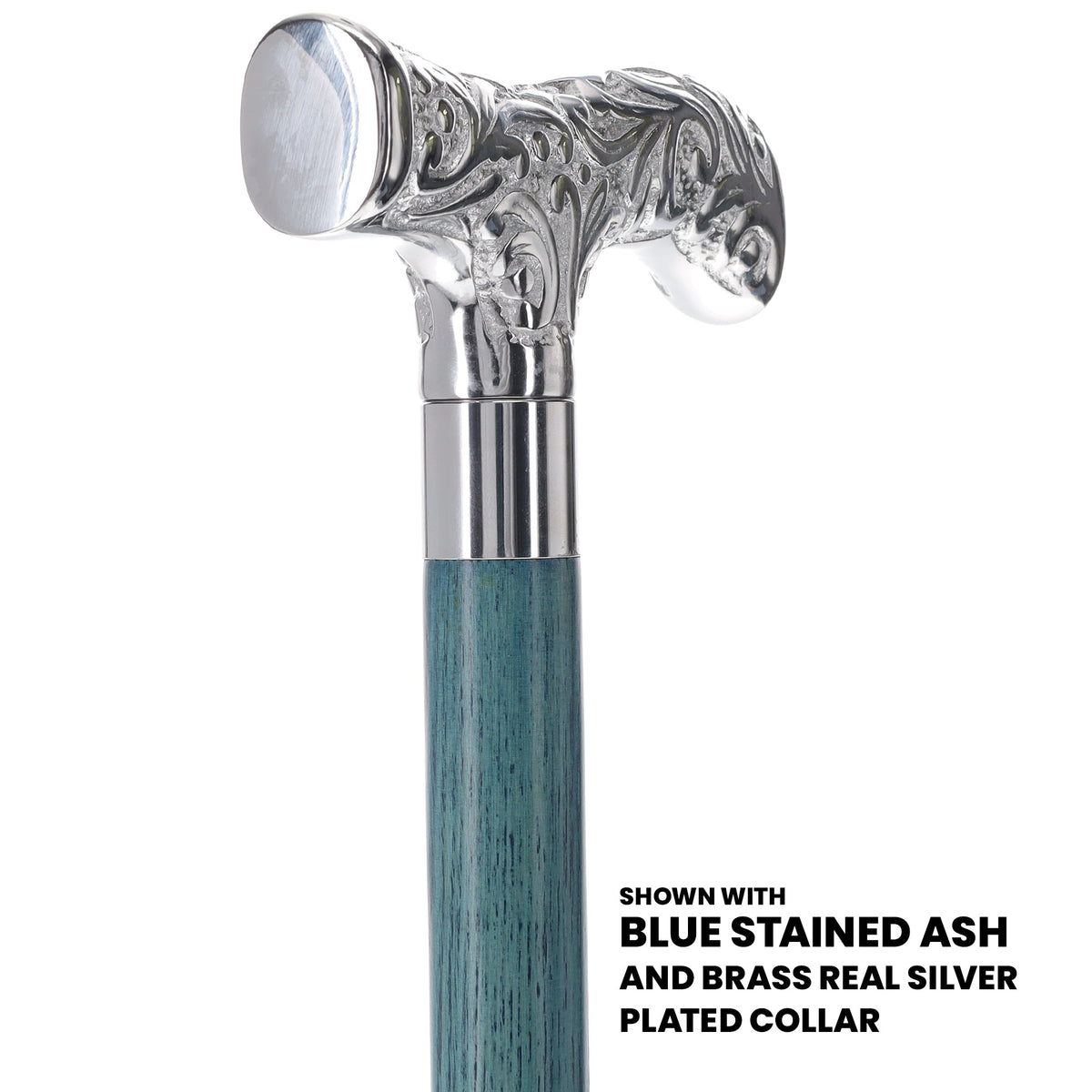 T-Handle Premium Chrome Brass Cane: Stained Custom Color Shaft Plated Handle Walking Canes - Tophatter Daily Deals