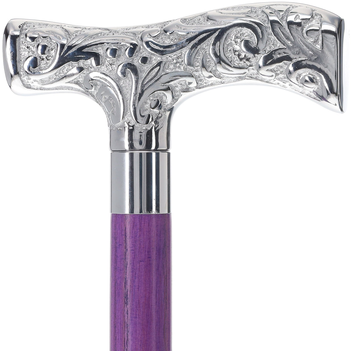 T-Handle Premium Chrome Brass Cane: Stained Custom Color Shaft Plated Handle Walking Canes - Tophatter Daily Deals