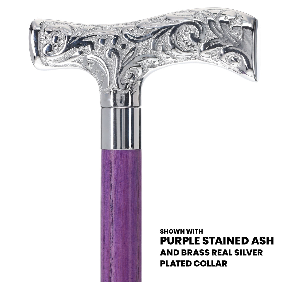 T-Handle Premium Chrome Brass Cane: Stained Custom Color Shaft Plated Handle Walking Canes - Tophatter Daily Deals