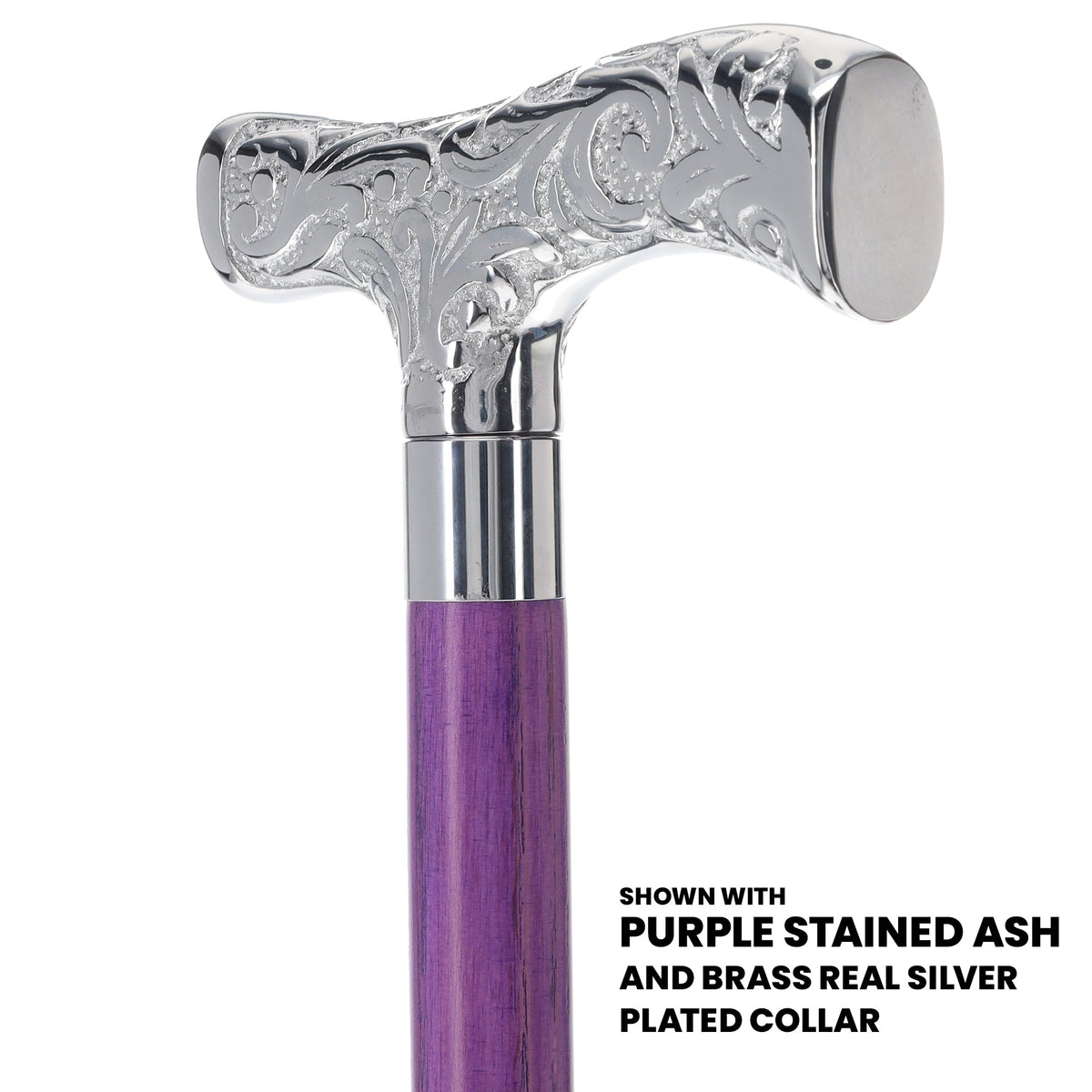 T-Handle Premium Chrome Brass Cane: Stained Custom Color Shaft Plated Handle Walking Canes - Tophatter Daily Deals