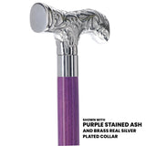 T-Handle Premium Chrome Brass Cane: Stained Custom Color Shaft Plated Handle Walking Canes - Tophatter Daily Deals