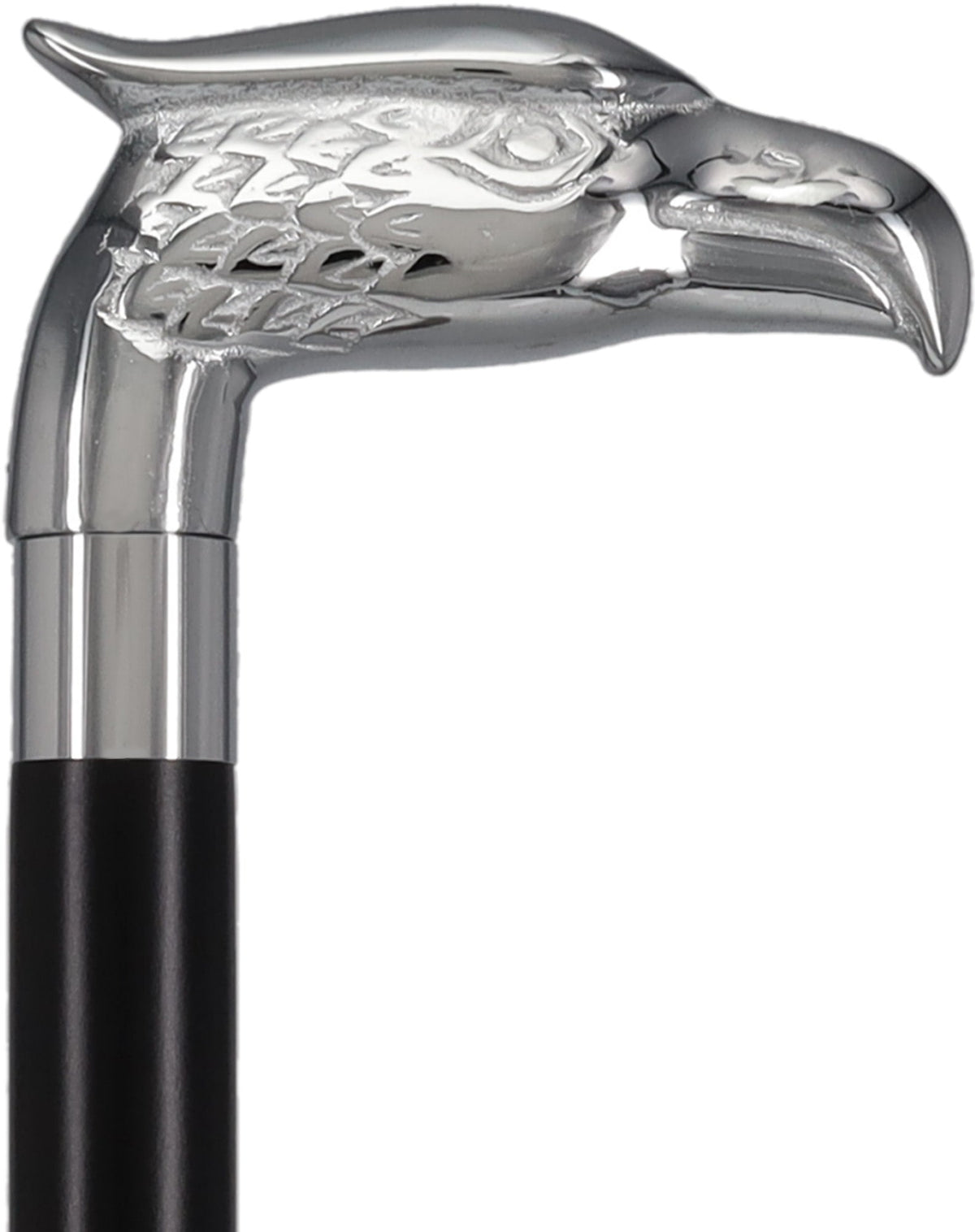 Eagle Premium Chrome Brass Handle Cane: Custom Shaft & Collar Bird Walking Canes - Tophatter Daily Deals
