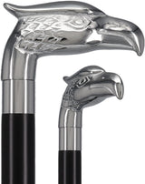 Eagle Premium Chrome Brass Handle Cane: Custom Shaft & Collar Bird Walking Canes - Tophatter Daily Deals