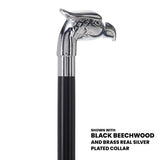 Eagle Premium Chrome Brass Handle Cane: Custom Shaft & Collar Bird Walking Canes - Tophatter Daily Deals