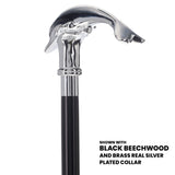Dolphin Premium Chrome Brass Cane: Custom Shaft & Collar Plated Handle Walking Canes - Tophatter Daily Deals
