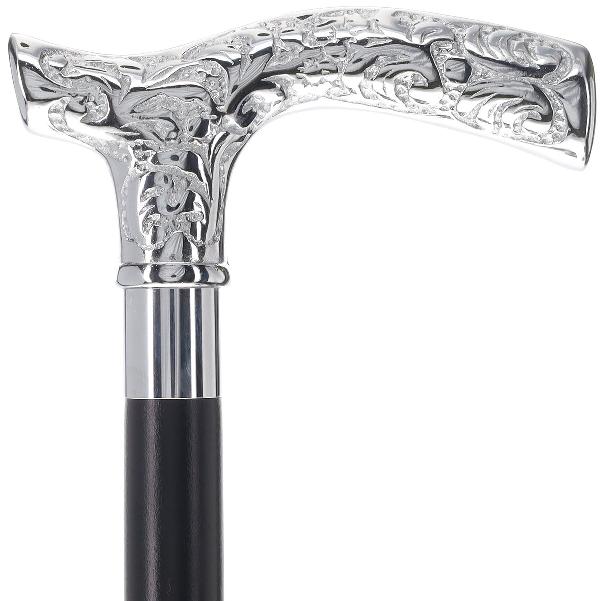 Fritz Premium Chrome Brass Cane: Custom Shaft & Collar Plated Handle Walking Canes - Tophatter Daily Deals