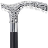 Fritz Premium Chrome Brass Cane: Custom Shaft & Collar Plated Handle Walking Canes - Tophatter Daily Deals