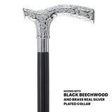 Fritz Premium Chrome Brass Cane: Custom Shaft & Collar Plated Handle Walking Canes - Tophatter Daily Deals