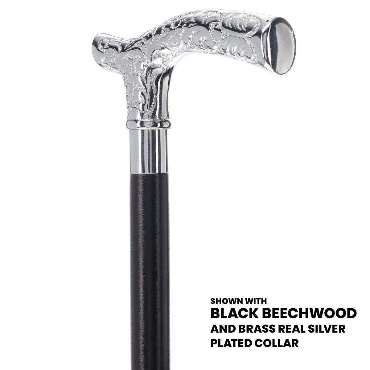 Fritz Premium Chrome Brass Cane: Custom Shaft & Collar Plated Handle Walking Canes - Tophatter Daily Deals
