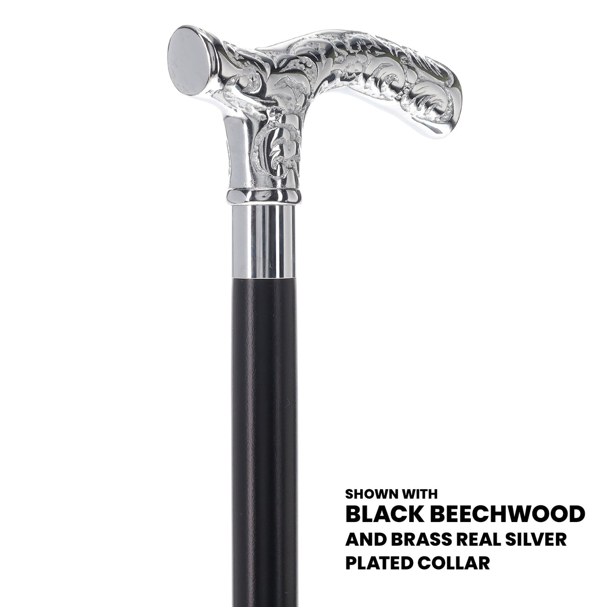 Fritz Premium Chrome Brass Cane: Custom Shaft & Collar Plated Handle Walking Canes - Tophatter Daily Deals