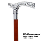 Fritz Premium Chrome Brass Cane: Custom Shaft & Collar Plated Handle Walking Canes - Tophatter Daily Deals