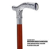 Fritz Premium Chrome Brass Cane: Custom Shaft & Collar Plated Handle Walking Canes - Tophatter Daily Deals