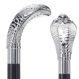 Chrome Plated Snake Handle Walking Cane w/ Custom Shaft and Collar - Tophatter Daily Deals