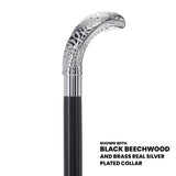 Chrome Plated Snake Handle Walking Cane w/ Custom Shaft and Collar - Tophatter Daily Deals