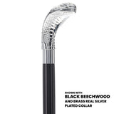 Chrome Plated Snake Handle Walking Cane w/ Custom Shaft and Collar - Tophatter Daily Deals