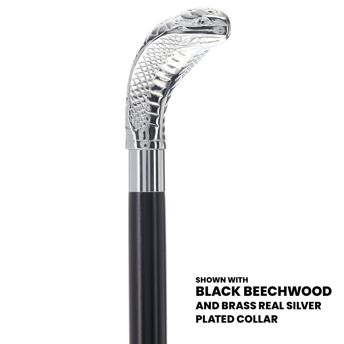 Chrome Plated Snake Handle Walking Cane w/ Custom Shaft and Collar - Tophatter Daily Deals