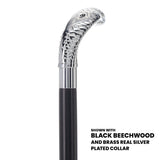 Chrome Plated Snake Handle Walking Cane w/ Custom Shaft and Collar - Tophatter Daily Deals
