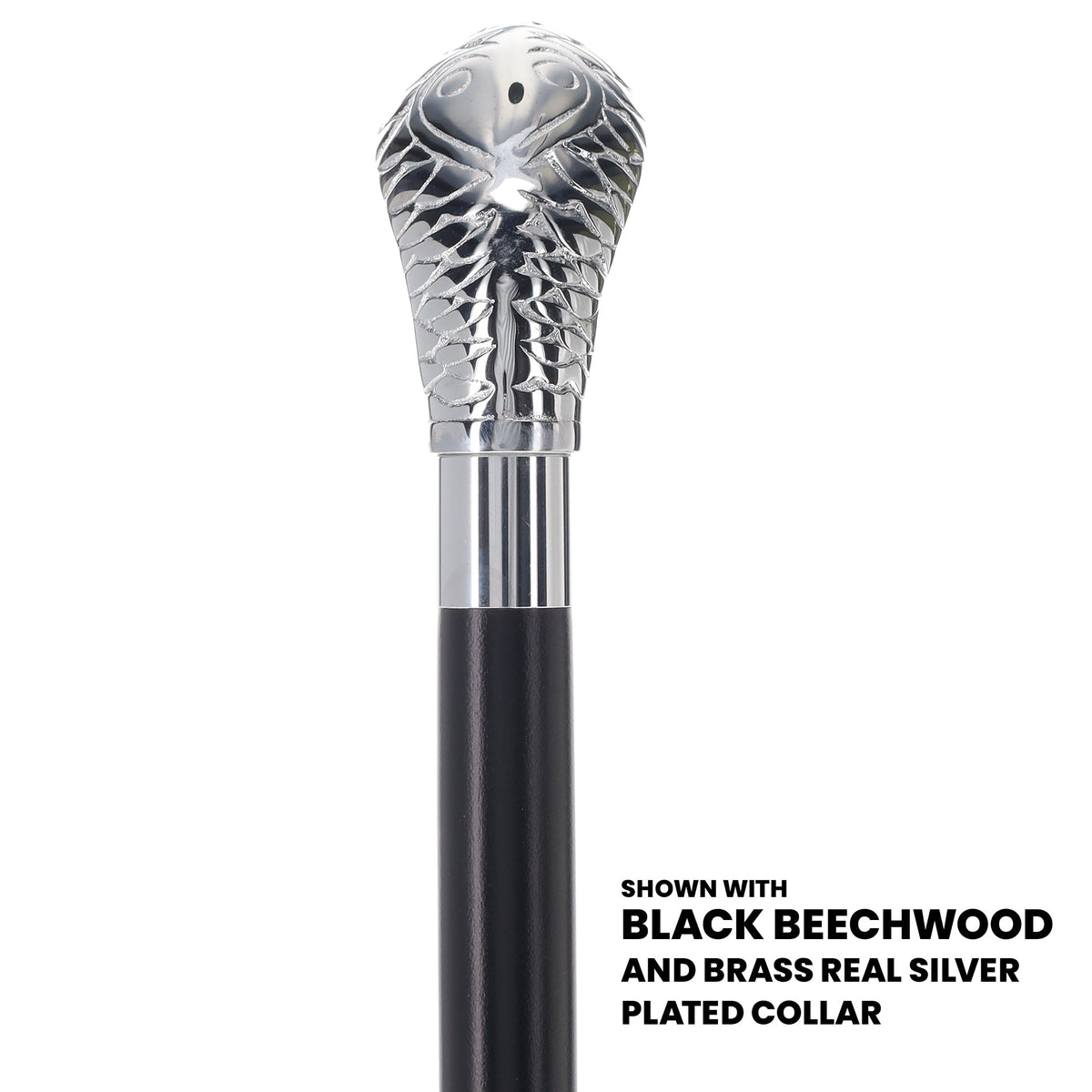 Chrome Plated Snake Handle Walking Cane w/ Custom Shaft and Collar - Tophatter Daily Deals