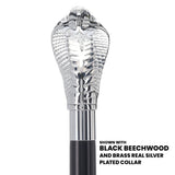 Chrome Plated Snake Handle Walking Cane w/ Custom Shaft and Collar - Tophatter Daily Deals