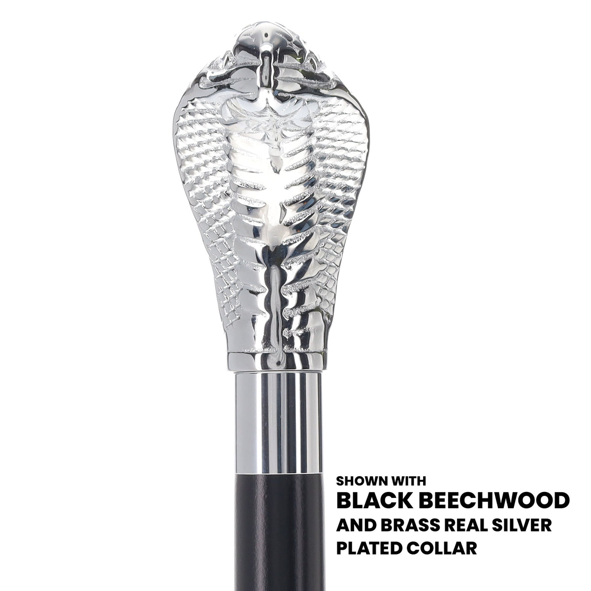 Chrome Plated Snake Handle Walking Cane w/ Custom Shaft and Collar - Tophatter Daily Deals