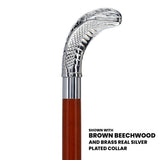 Chrome Plated Snake Handle Walking Cane w/ Custom Shaft and Collar - Tophatter Daily Deals