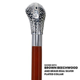 Chrome Plated Snake Handle Walking Cane w/ Custom Shaft and Collar - Tophatter Daily Deals