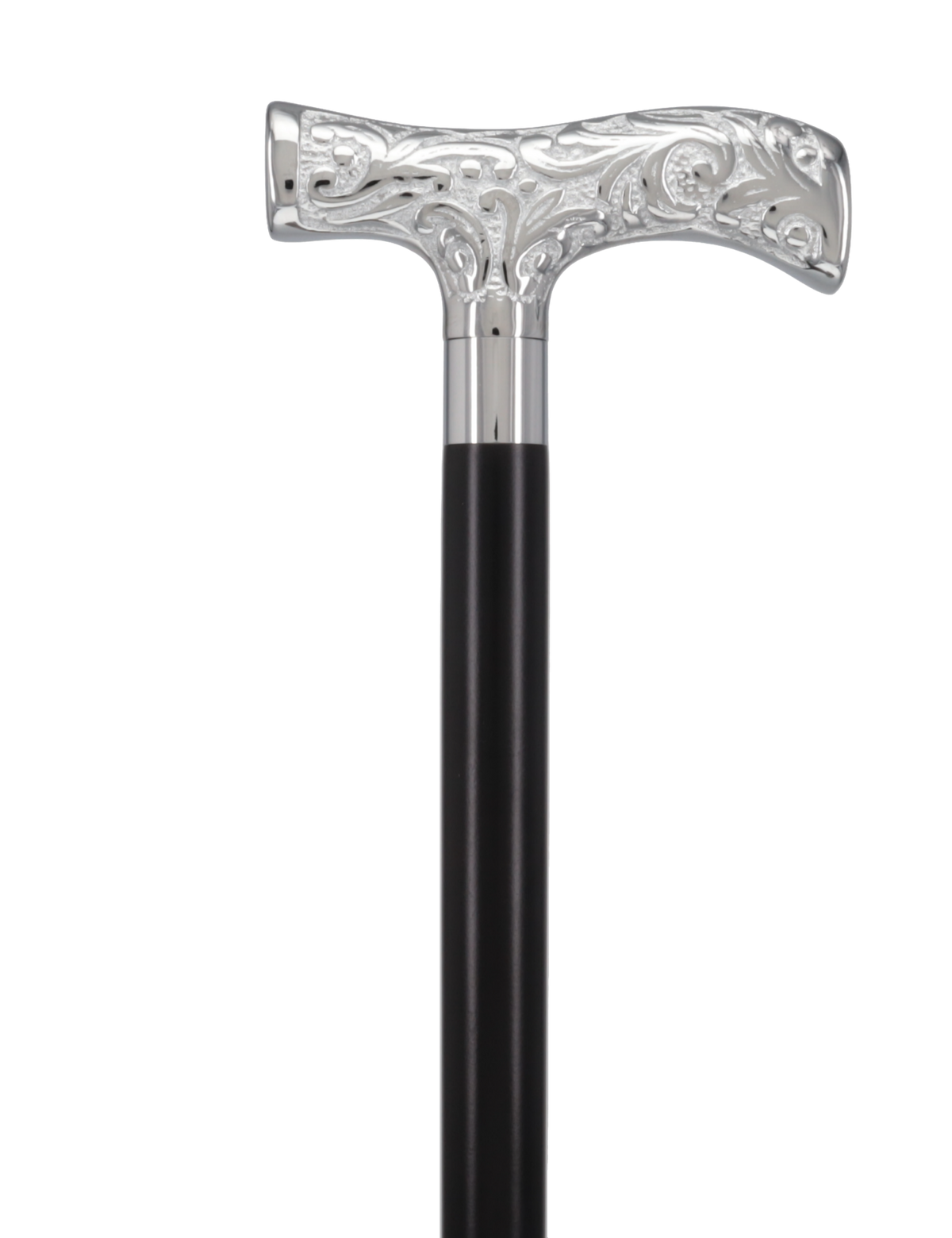 T-Handle Premium Chrome Brass Cane: Custom Shaft & Collar Plated Handle Walking Canes - Tophatter Daily Deals