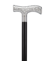 T-Handle Premium Chrome Brass Cane: Custom Shaft & Collar Plated Handle Walking Canes - Tophatter Daily Deals