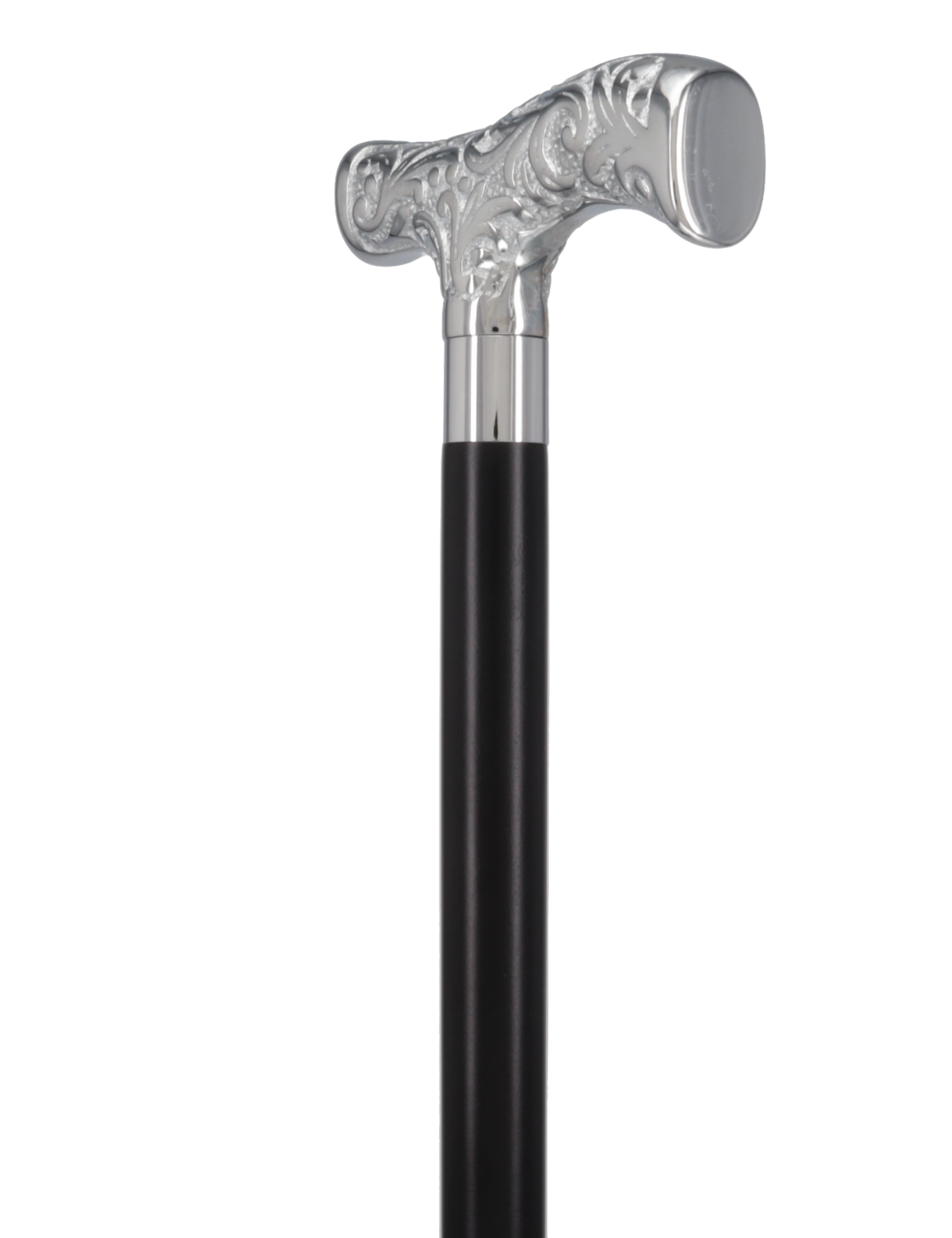T-Handle Premium Chrome Brass Cane: Custom Shaft & Collar Plated Handle Walking Canes - Tophatter Daily Deals