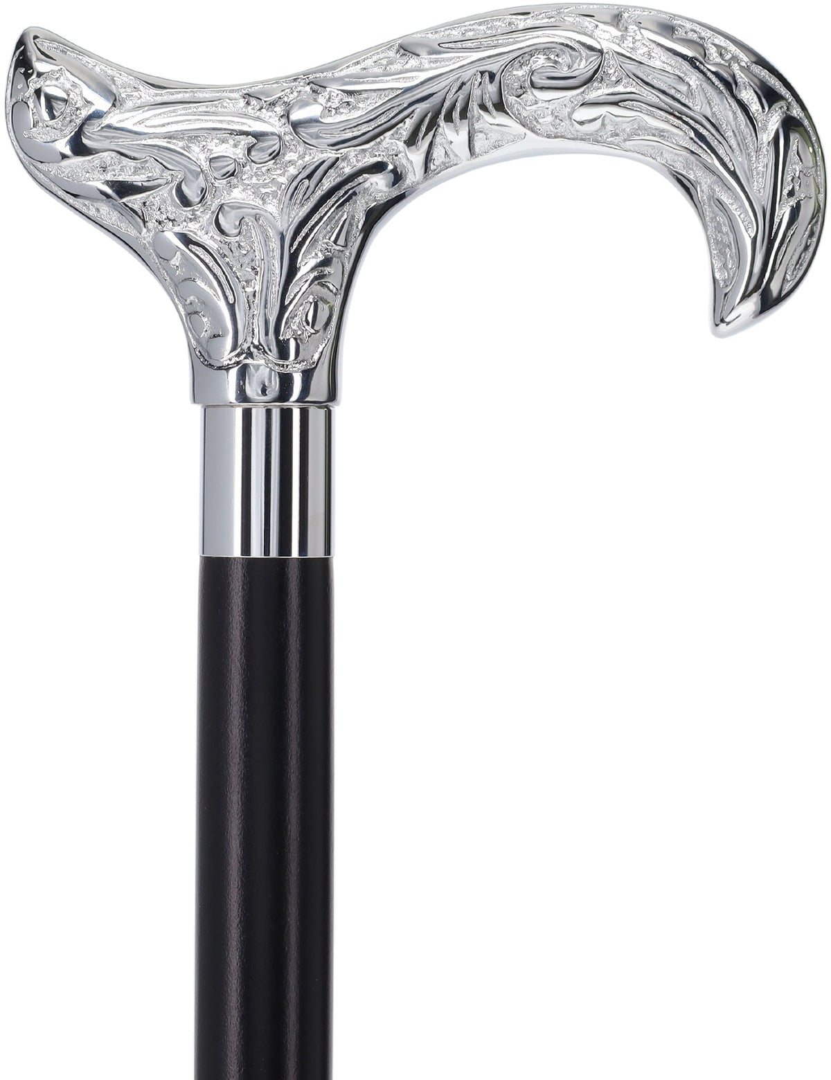 Derby Premium Chrome Brass Cane - Custom Shaft & Collar Plated Handle Walking Canes - Tophatter Daily Deals