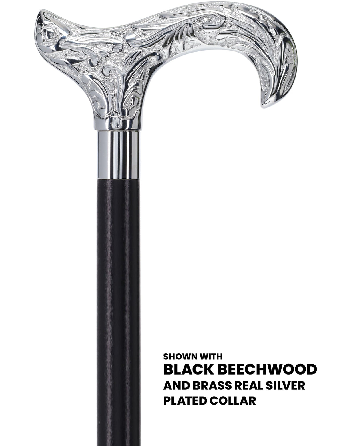 Derby Premium Chrome Brass Cane - Custom Shaft & Collar Plated Handle Walking Canes - Tophatter Daily Deals