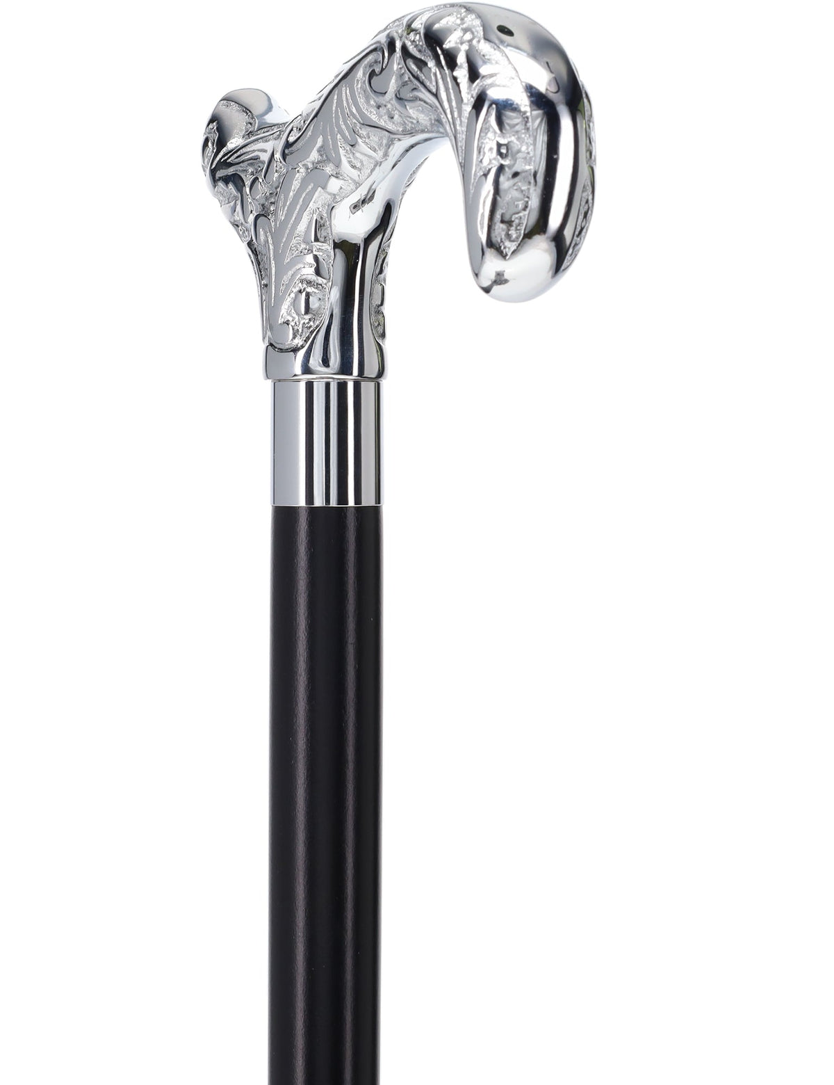 Derby Premium Chrome Brass Cane - Custom Shaft & Collar Plated Handle Walking Canes - Tophatter Daily Deals