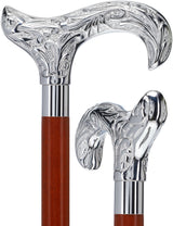 Derby Premium Chrome Brass Cane - Custom Shaft & Collar Plated Handle Walking Canes - Tophatter Daily Deals