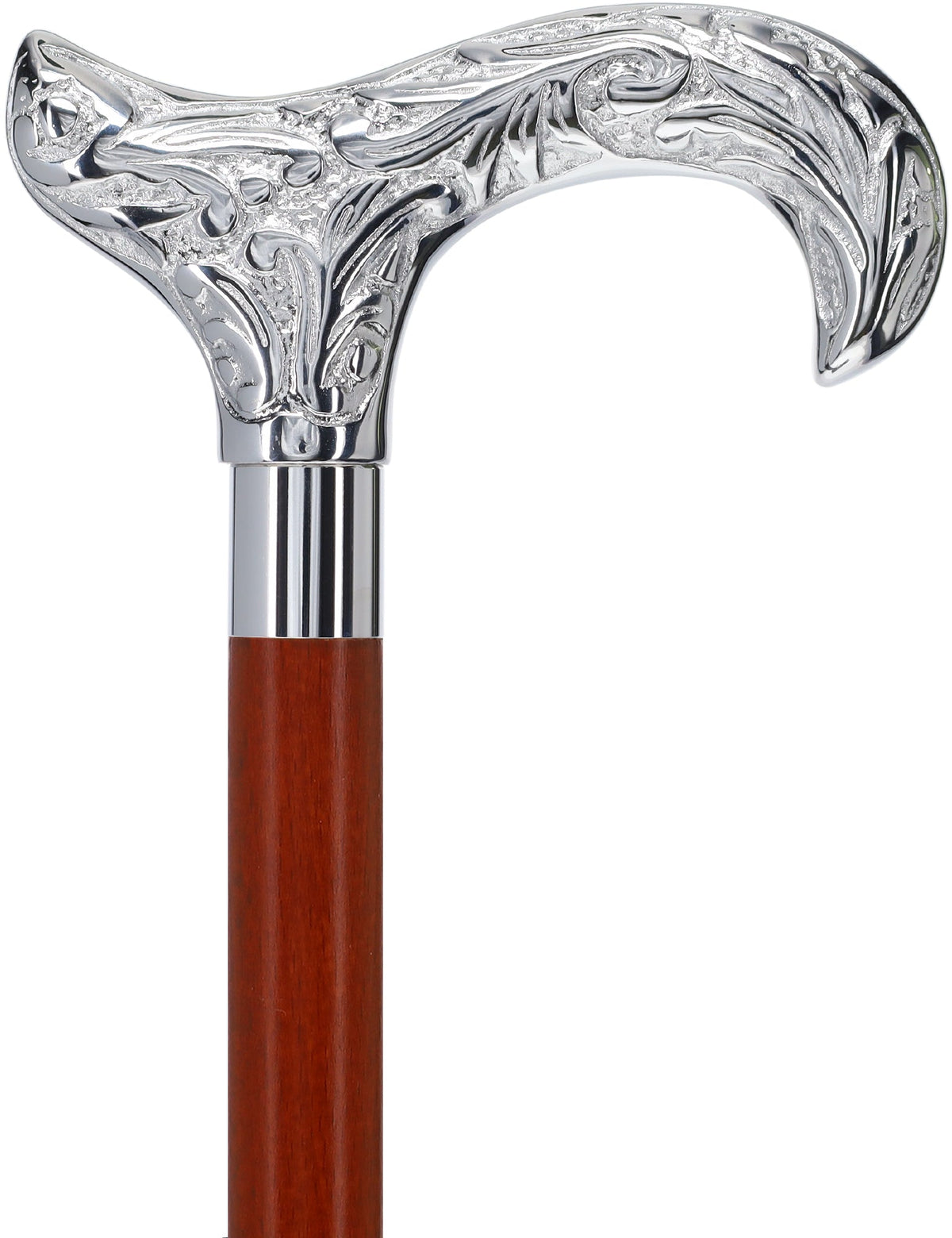 Derby Premium Chrome Brass Cane - Custom Shaft & Collar Plated Handle Walking Canes - Tophatter Daily Deals