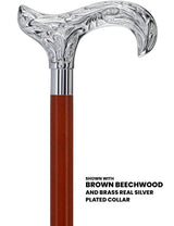 Derby Premium Chrome Brass Cane - Custom Shaft & Collar Plated Handle Walking Canes - Tophatter Daily Deals