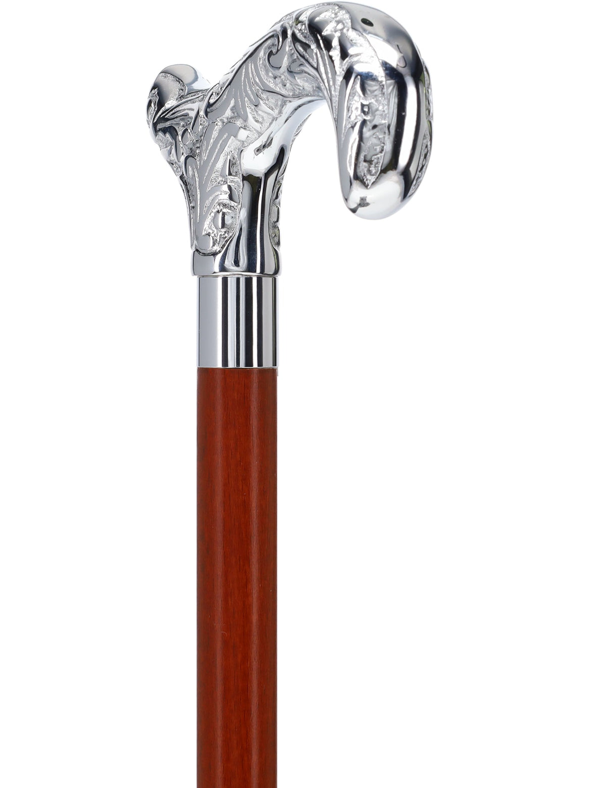 Derby Premium Chrome Brass Cane - Custom Shaft & Collar Plated Handle Walking Canes - Tophatter Daily Deals