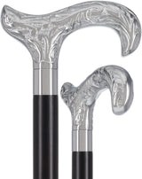 Derby Premium Chrome Brass Cane - Custom Shaft & Collar Plated Handle Walking Canes - Tophatter Daily Deals