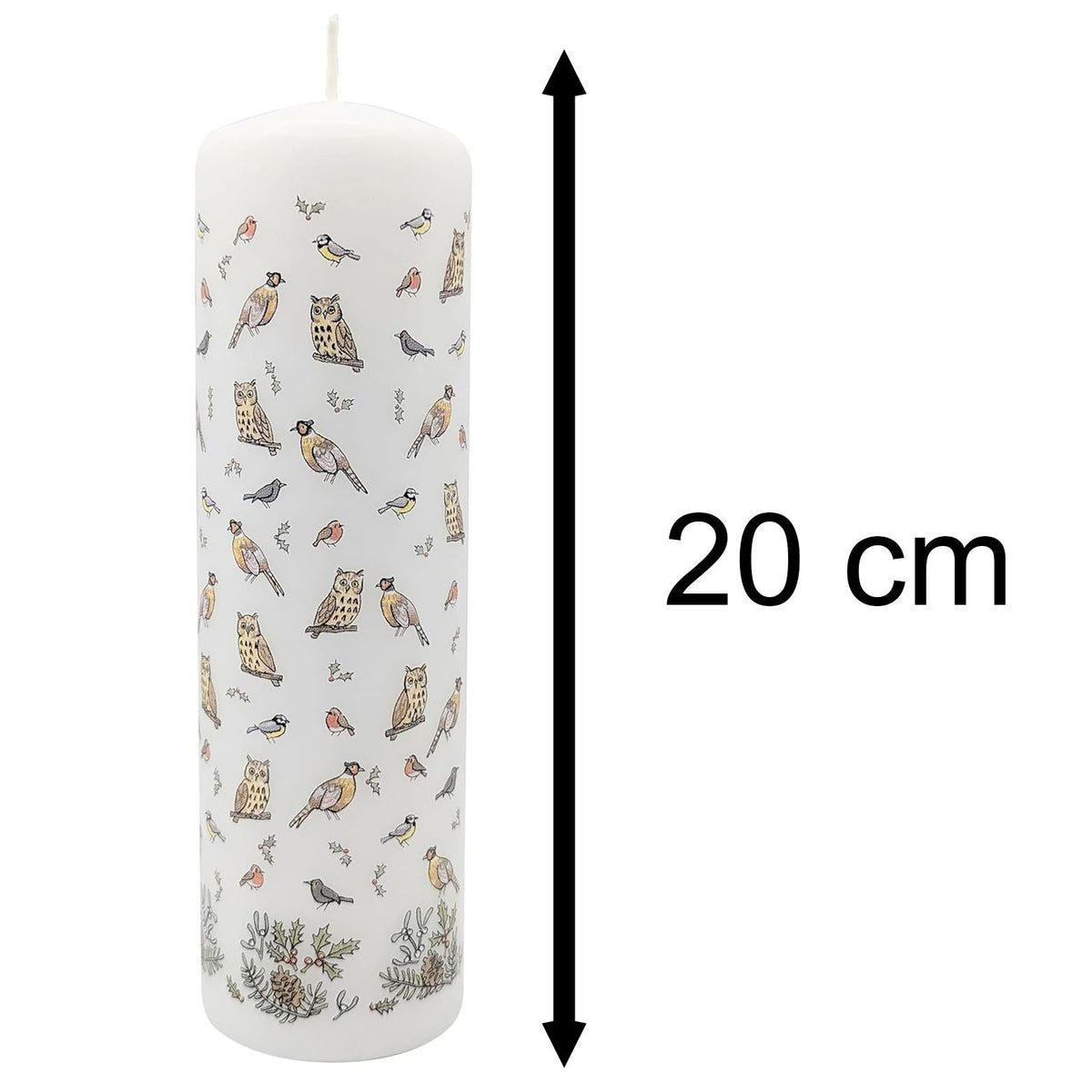 Winter Birds Advent Pillar Candle | Christmas Advent Calendar Candle - 20cm Advent Candle - Tophatter Daily Deals