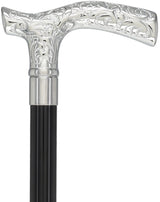 Fritz Premium Chrome Brass Cane: Laser-Etched Custom Shaft Plated Handle Walking Canes - Tophatter Daily Deals